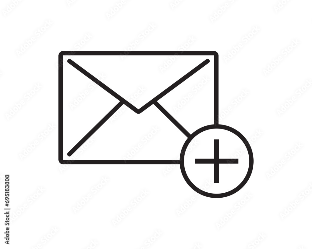 Email mail add vector icon symbol design illustration Email mail add vector icon symbol design illustration