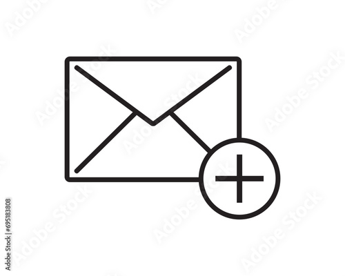 Email mail add vector icon symbol design illustration