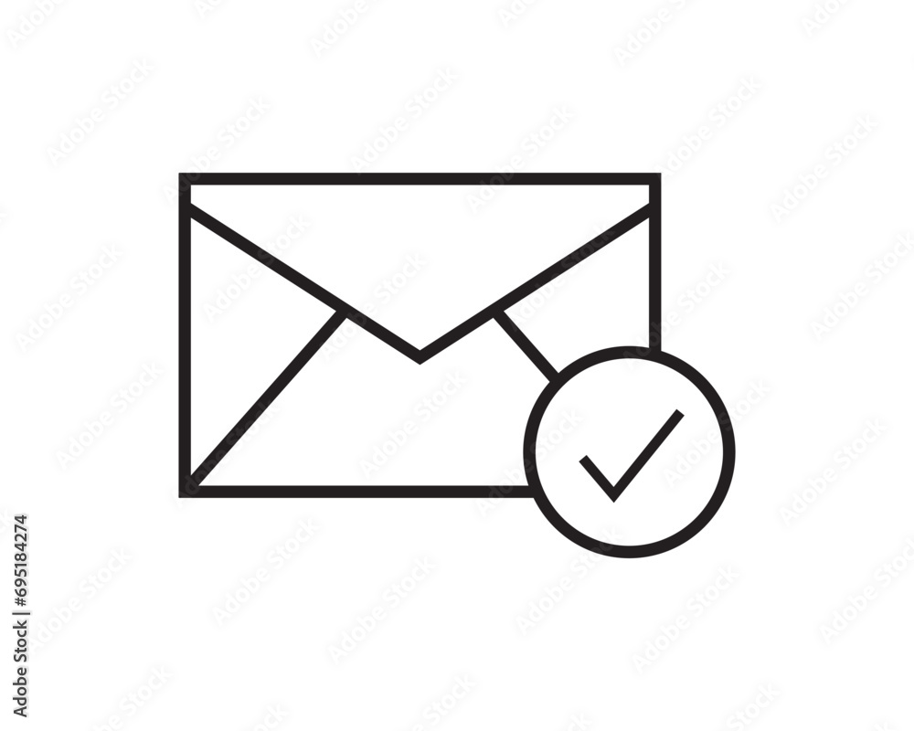 Checked email icon vector design isolated illustration Checked email icon vector design isolated illustration