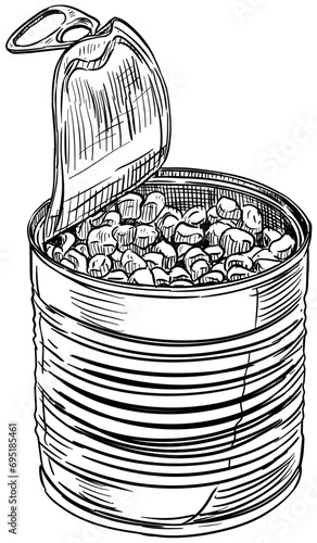 canned food handdrawn illustration