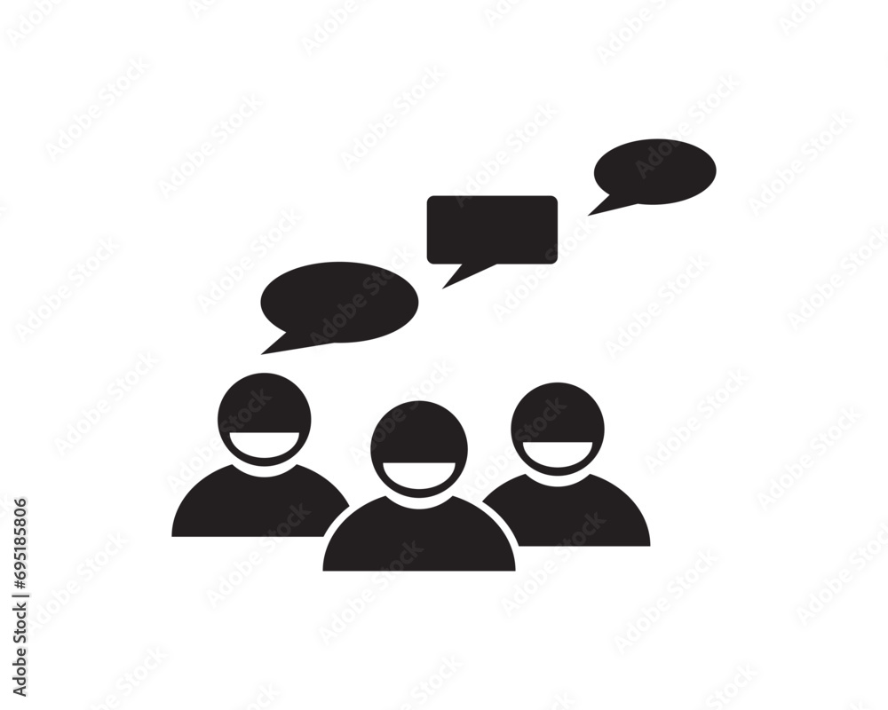 Group people talking meeting bubble icon vector design illustration Group people talking meeting bubble icon vector design illustration