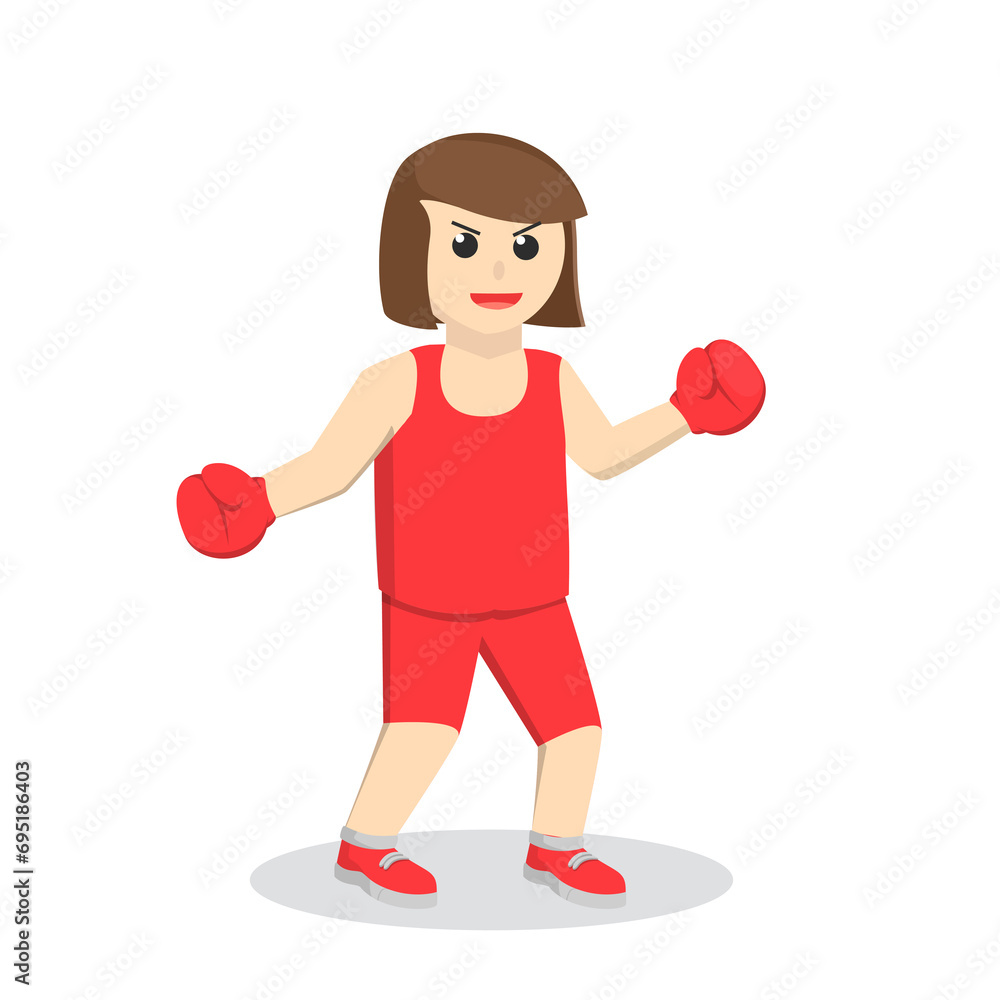 woman Fighter taunt design character on white backgroundgirl woman Fighter taunt design character on white backgroundgirl