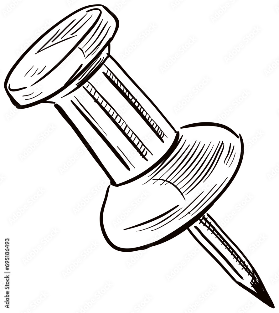 pin paper handdrawn illustration pin paper handdrawn illustration