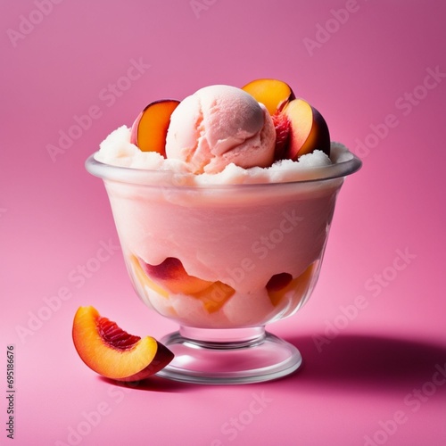 sweet peach ice cream photo