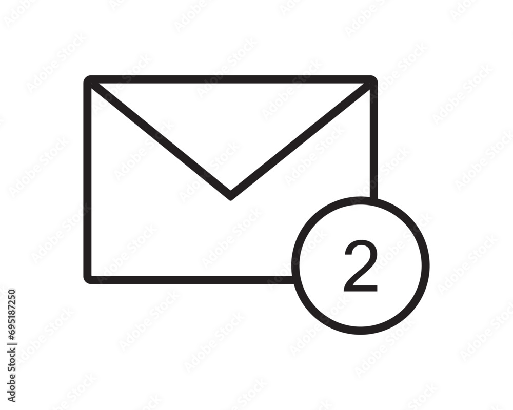 New email mail notification icon vector design illustration New email mail notification icon vector design illustration