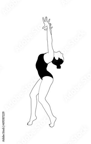 vector; gymnastics; split; leap; woman; gymnast; jump; black; silhouette; isolated; girl; exercise; sporty; feet; graceful; stretching; flexibility; athlete; female; sport; competition; gym; gymnastic