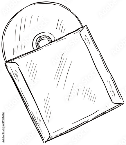 cd cassette handdrawn illustration