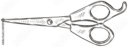 office scissors handdrawn illustration