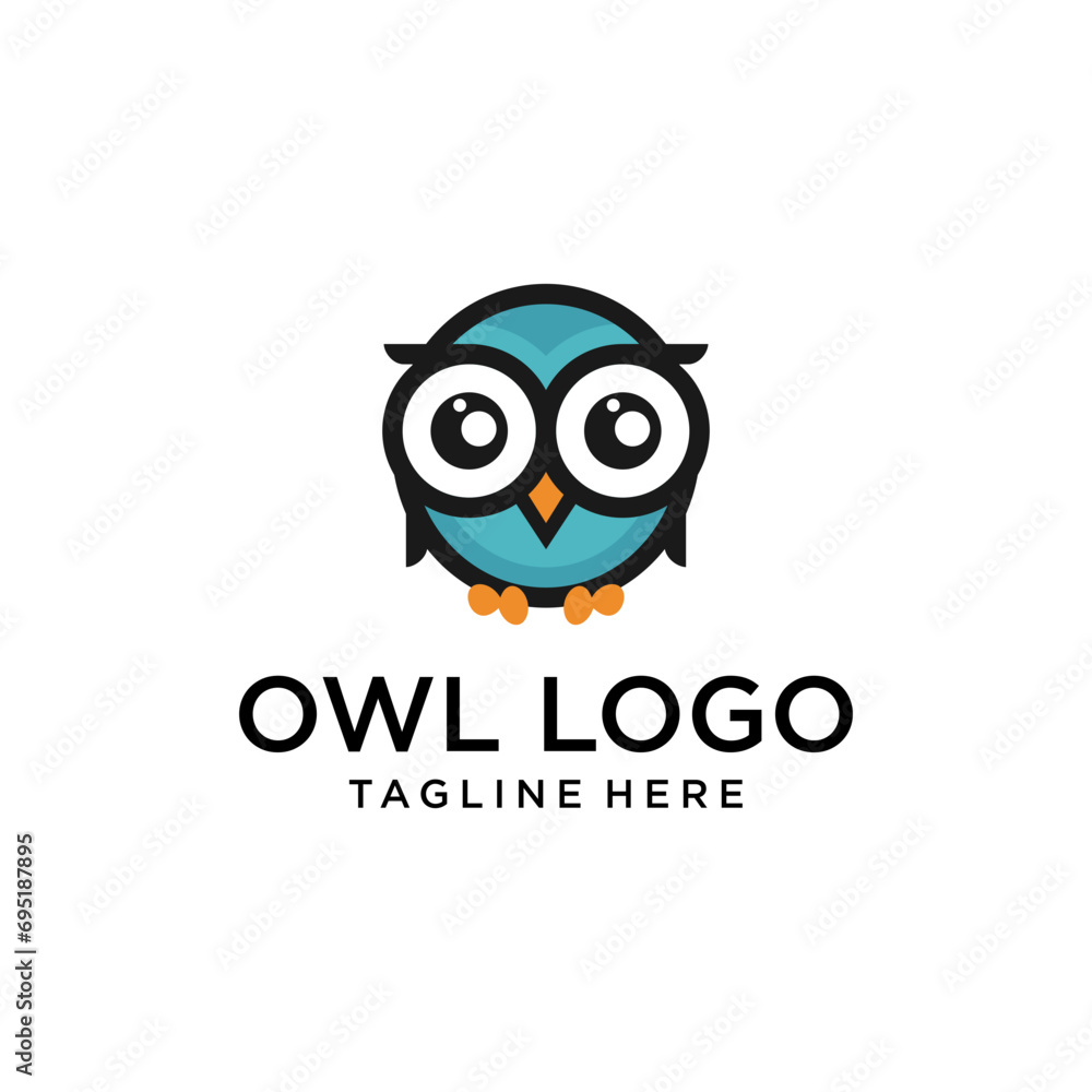 Owl vector symbol. Animal cartoon mascot. Wildlife. Owl vector sign. Cute owl icon.