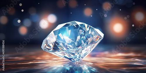 glass of ice,Photo 3d model shiny diamond illustration 3d image design.Beautiful bright diamond isolated on blue background,Blue dazzling diamonds on dark blue background 3d render,
