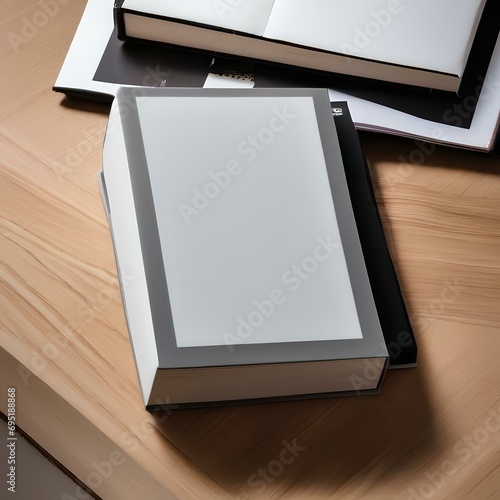 A blank CDDVD cover on a stack of books2 photo