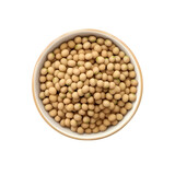 Soybeans in bowl isolated on transparent background