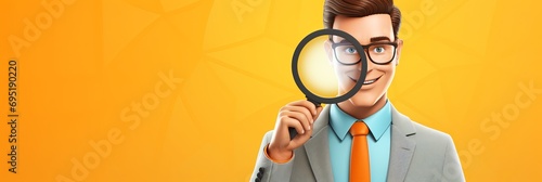 Magnifying Glass Finding a New Employee. Searching for a new Job, We Are Hiring, Job Vancancy Concept, Recruitment photo