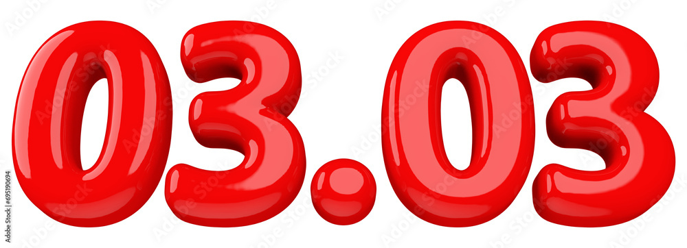 03.03 sale promotion red number 3d render 03.03 sale promotion red number 3d render
