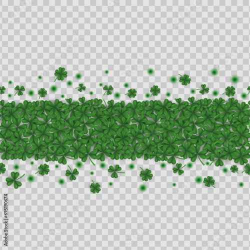 clover leaf border on transparent background in vector