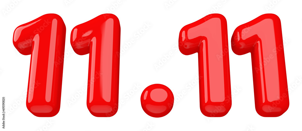 11.11 sale promotion red number 3d render 11.11 sale promotion red number 3d render