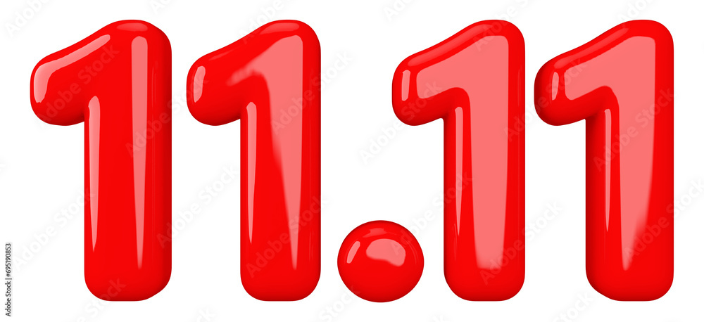 11.11 sale promotion red number 3d render 11.11 sale promotion red number 3d render
