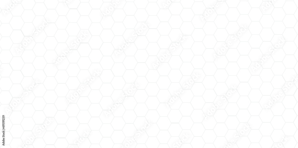 Hexagonal cells grid on white background Seamless wooden wall with pattern, in the photo decorative finishing tiles for the sidewalk - obrazy, fototapety, plakaty 