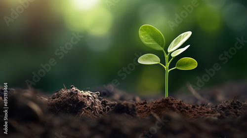 The concept of green investment represented by plants growing in bulbs, showcasing the idea of rising money to invest.