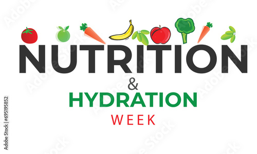 Nutrition and Hydration Week. background, banner, card, poster, template. Vector illustration.
