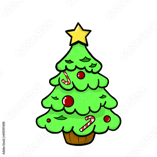 Icon christmas tree on christmas day, illustration icon, christmas tree picture png