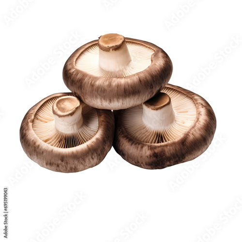 Portobello mushroom isolated on transparent background