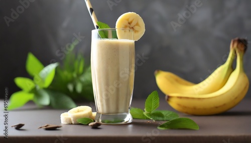 Fruity Harmony: Banana Milkshake Food Background