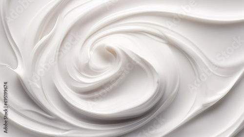 A description of a white cosmetic cream isolated on a white background, presented as a swatch or stroke ©  creativeusman