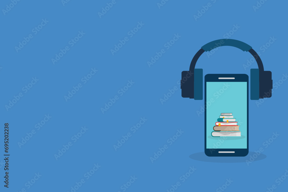 Audio book. Vector illustration of audio books concept. Audio book. Vector illustration of audio books concept.