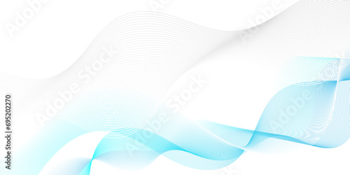 White and blue line wave futuristic high technology blend background. White abstract Modern gray flowing wave lines and glowing moving lines. geometric futuristic digital high-technology background.