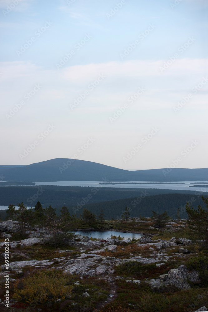 A view of the fell to another in beautiful Finnish Lapland