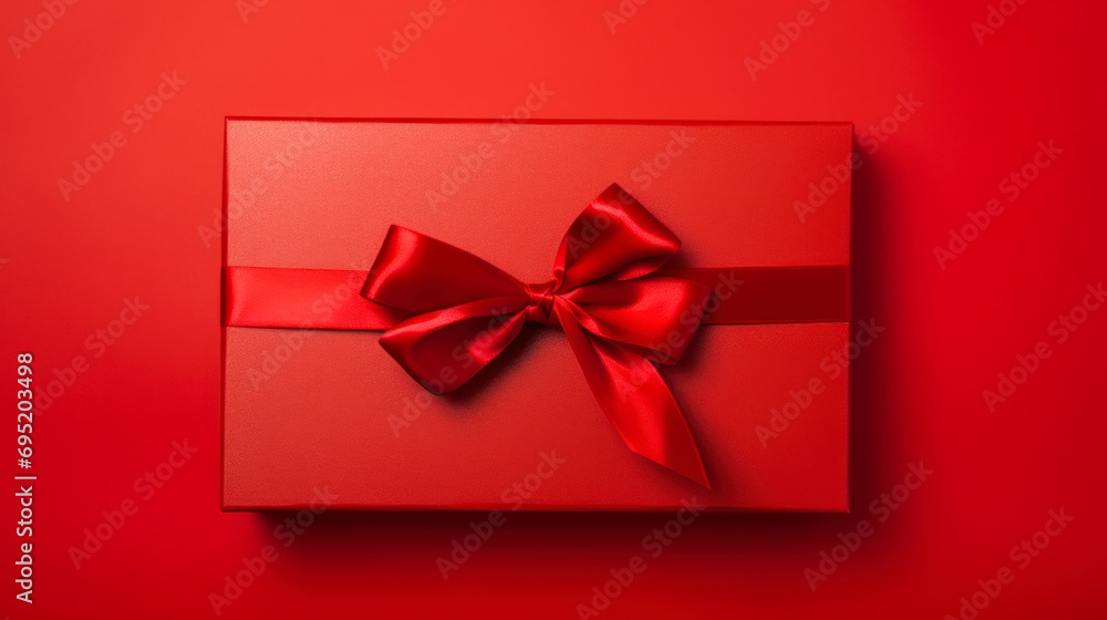 Red envelope gift on red plain background Red envelope gift on red plain background