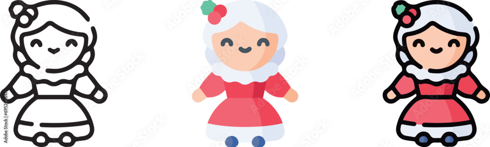 cute christmas icon with 3 different styles. cute christmas icon with 3 different styles.