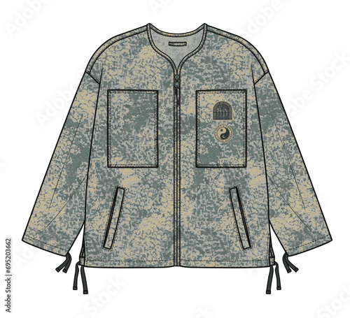 Fashion Jacket, Fashion Design, Fashion Cad Illustration, Jacket Cad, Jacket fashion, Jacket Technical Drawing