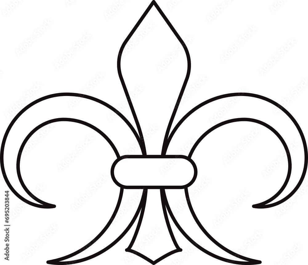 Fleur De Lis Line icon Black design element Line illustration Fleur De Lis Line icon Black design element Line illustration
