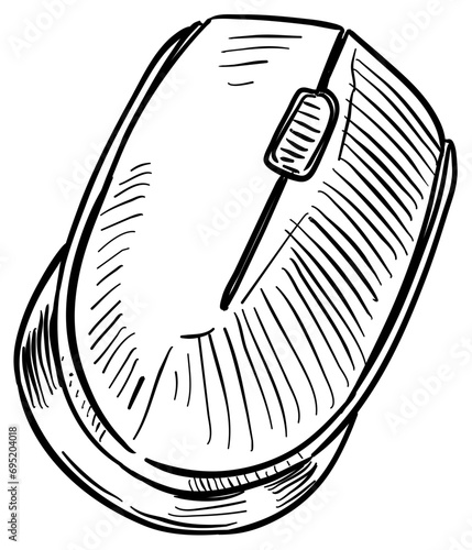 computer mouse handdrawn illustration