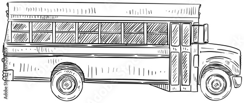 school bus handdrawn illustration