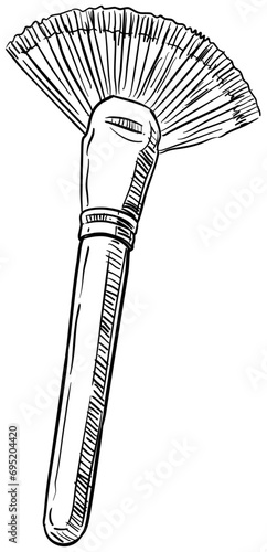 makeup brush handdrawn illustration