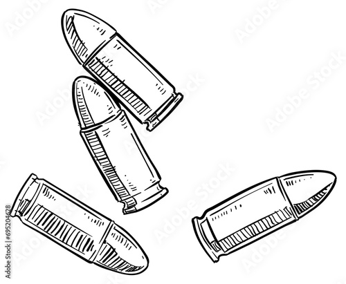 bullet ammo handdrawn illustration photo