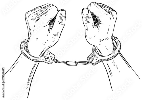 handcuffs handdrawn illustration