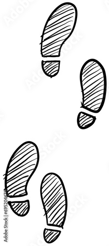 human footprints handdrawn illustration