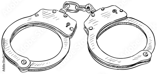 handcuffs handdrawn illustration photo