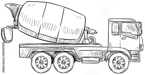 construction vehicles handdrawn illustration