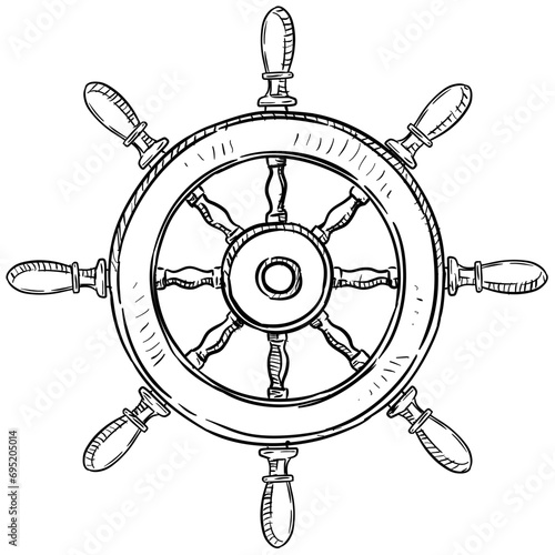 ship wheel handdrawn illustration