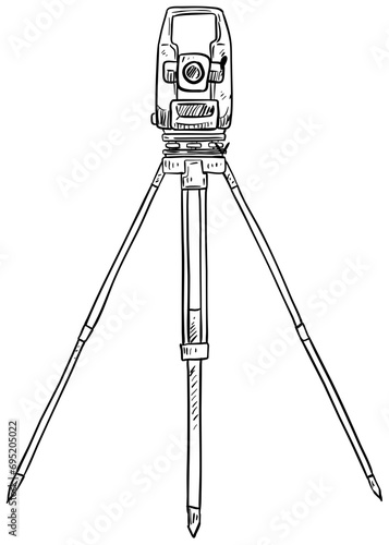 theodolite handdrawn illustration