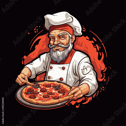 Pizzabäcker Logo, KI generiert