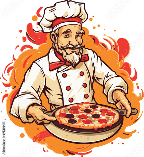 Pizzabäcker Logo, KI generiert