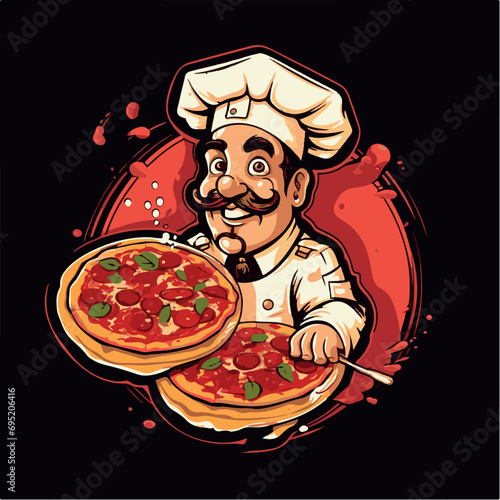 Pizzabäcker Logo, KI generiert