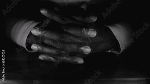 praying to god with hands o table with people stock video stock footage