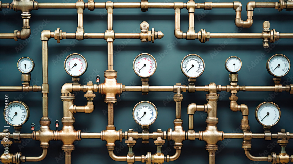 Valves and piping system of an industrial area, Steel piping and valves in a factory. Distribution pipeline unit. Valves and piping system of an industrial area, Steel piping and valves in a factory. Distribution pipeline unit.